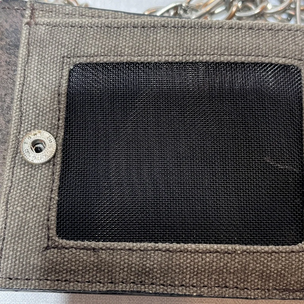 VTG Silver Jeans Bikers Tri-fold Wallet w/chain  RARE